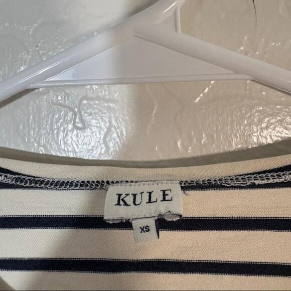 KULE Shirt Womens XS Navy White Breton Stripe Long Sleeve Crewneck Cotton - Picture 3 of 7